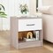 Nightstand with Drawer, Open Shelf, Modern Design and Sturdy Structure